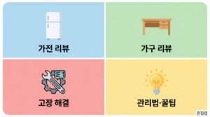 온집랩 4가지 카테고리 소개 가전리뷰 가구리뷰 고장해결 관리법 꿀팁