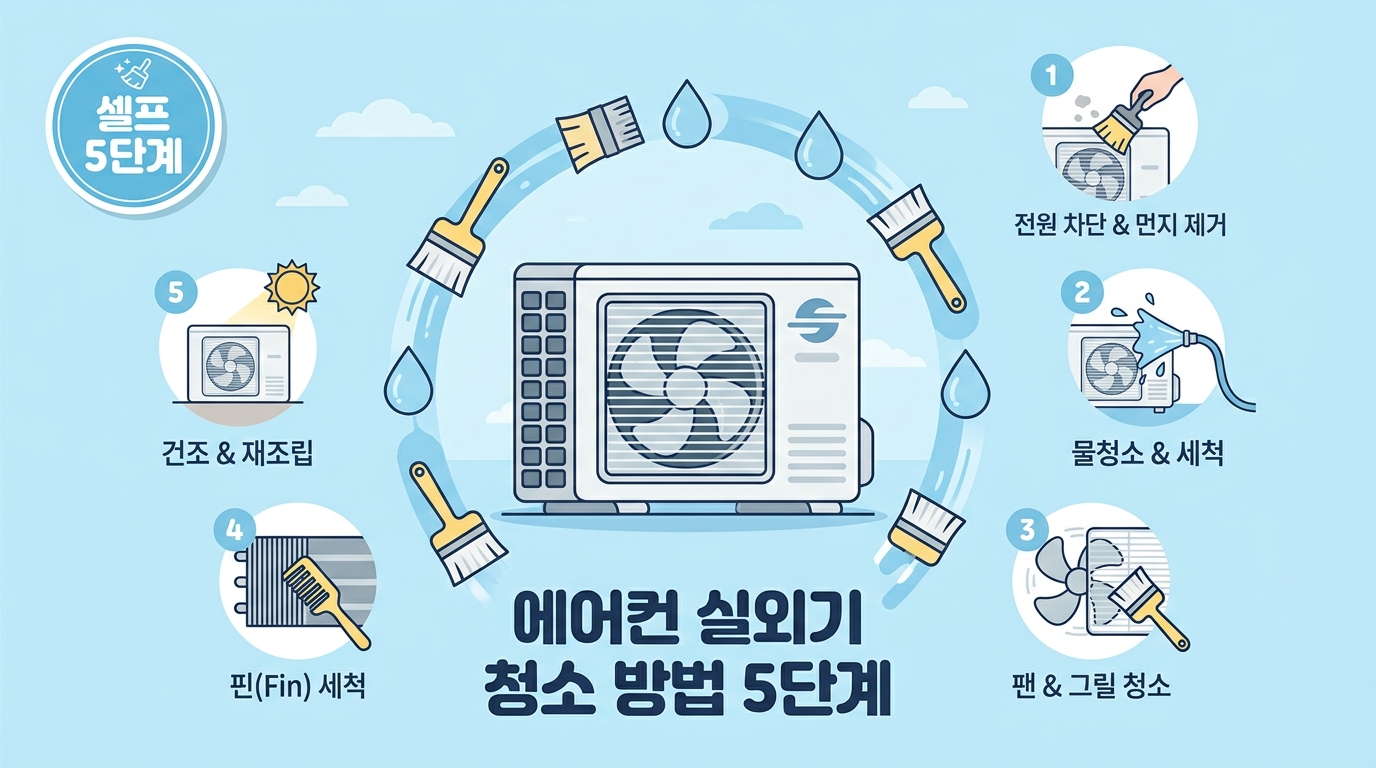 에어컨 실외기 청소방법 5단계