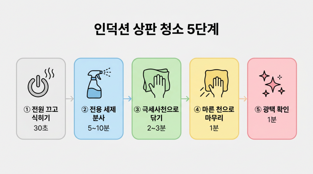 인덕션 상판 청소 5단계